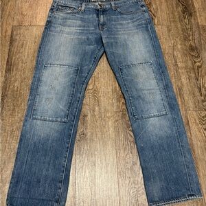 J Brand Big Sur Patched Distressed Cropped Jeans Size 30